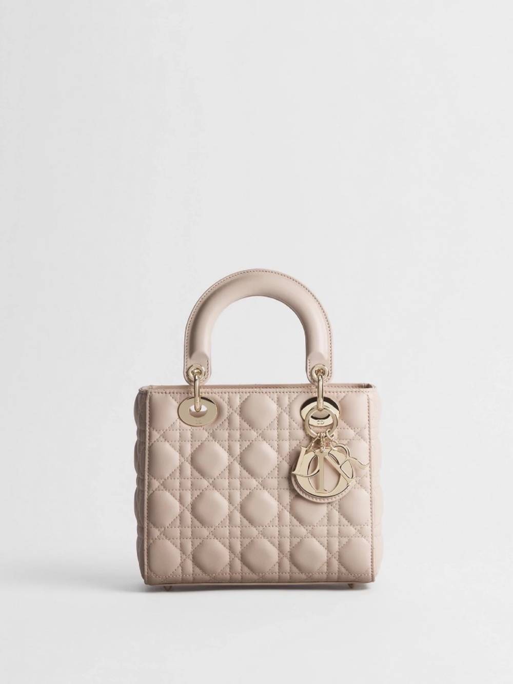 Small Lady Dior My ABCDior Bag- Powder Beige Cannage Lamb